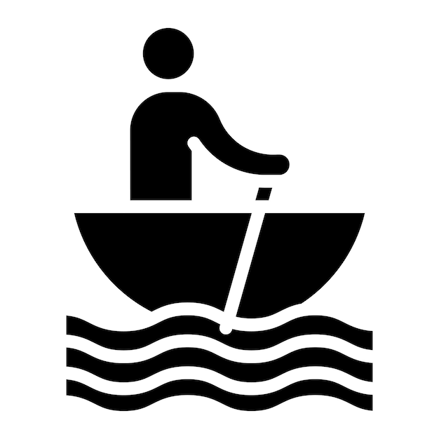 Imagen vectorial del icono de remo Se puede usar para Fitness