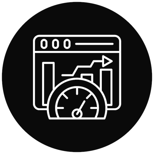 Imagen vectorial del icono de rendimiento SEO Se puede usar para alojamiento web