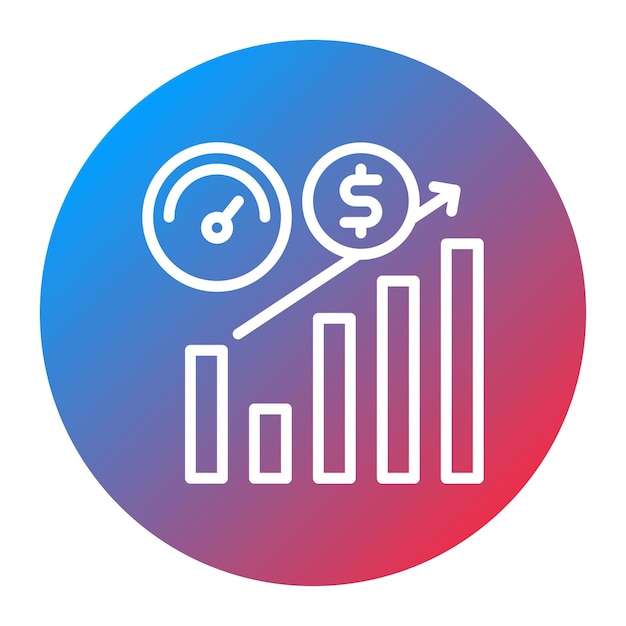 Imagen vectorial del icono de rendimiento de ventas Se puede utilizar para el rendimiento empresarial