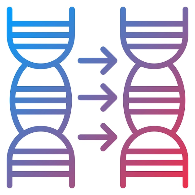 La imagen vectorial del icono de replicación de adn se puede utilizar para el laboratorio virtual