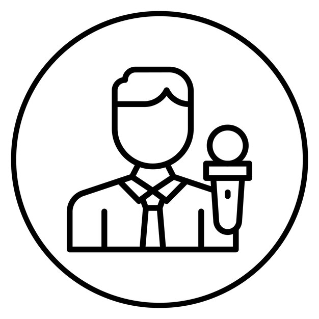 Imagen vectorial del icono del reportero de noticias Se puede usar para el Día de la Libertad de Prensa