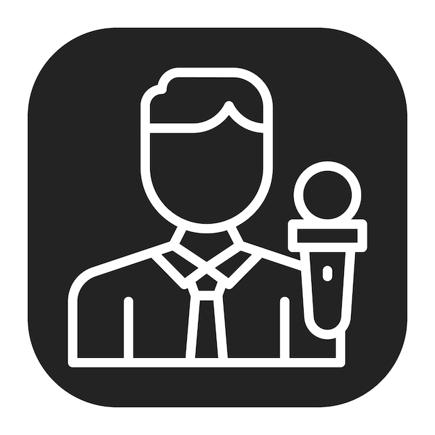 Imagen vectorial del icono del reportero de noticias Se puede usar para el Día de la Libertad de Prensa