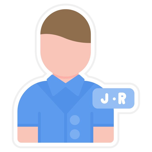Imagen vectorial del icono del representante de ventas junior se puede utilizar para ventas