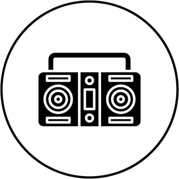Imagen vectorial del icono del reproductor de casetes Se puede utilizar para Comunicación y Medios