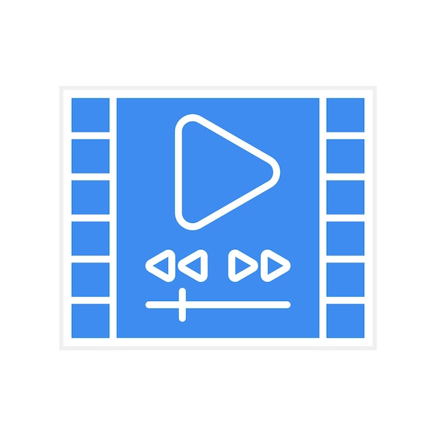 Imagen vectorial de icono de reproductor de video Se puede utilizar para Comunicación y Medios