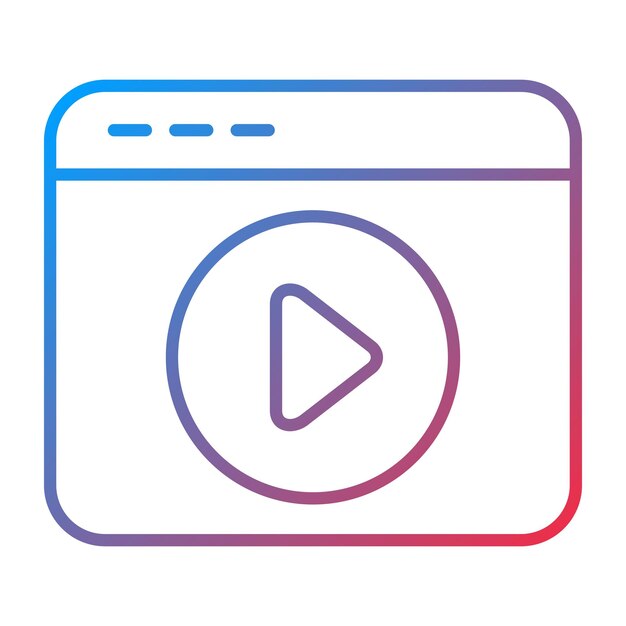 La imagen vectorial del ícono del reproductor de video se puede utilizar para la producción de video