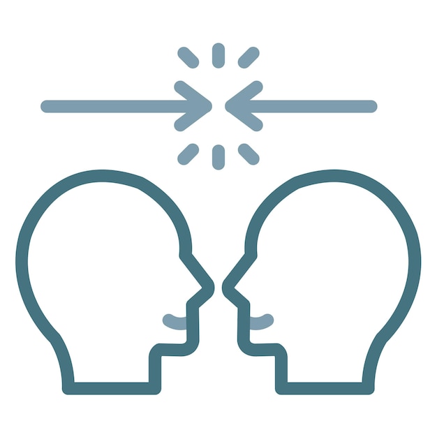 Imagen vectorial de icono de resolución de conflictos Se puede utilizar para rasgos de personalidad