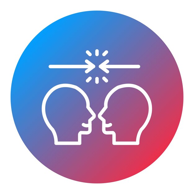 Imagen vectorial de icono de resolución de conflictos Se puede utilizar para rasgos de personalidad