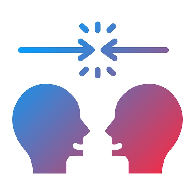 Imagen vectorial de icono de resolución de conflictos Se puede utilizar para rasgos de personalidad