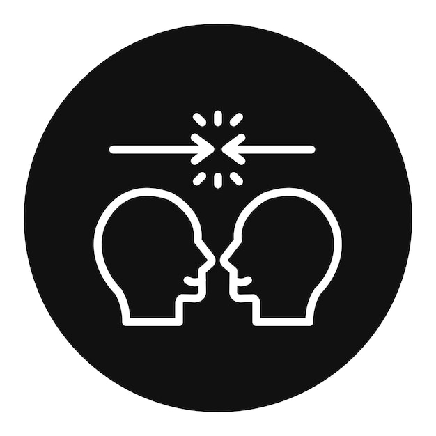 Imagen vectorial de icono de resolución de conflictos Se puede utilizar para rasgos de personalidad