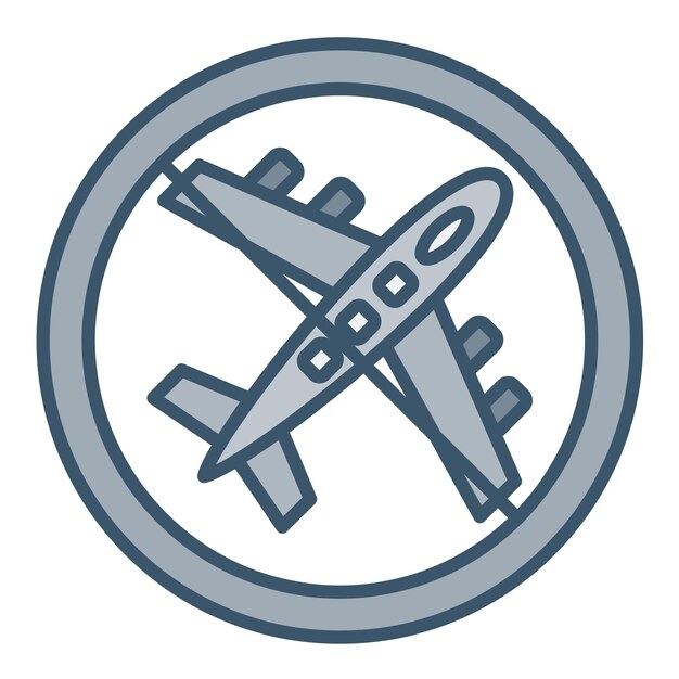Imagen vectorial del icono de las restricciones de viaje Se puede utilizar para la agencia de viajes