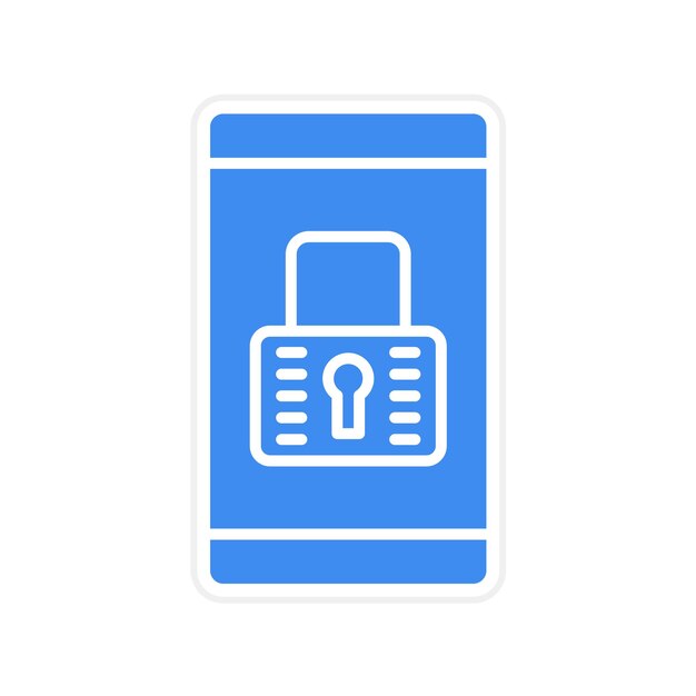 Imagen vectorial de icono de retrato de bloqueo de pantalla Se puede utilizar para la UX de la interfaz de usuario móvil