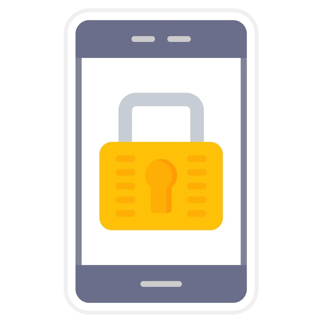 Imagen vectorial de icono de retrato de bloqueo de pantalla Se puede utilizar para la UX de la interfaz de usuario móvil