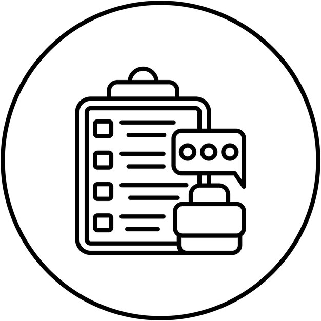 Imagen vectorial del icono de retroalimentación después de la entrevista Se puede utilizar para la agencia de reclutamiento