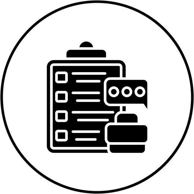 Imagen vectorial del icono de retroalimentación después de la entrevista Se puede utilizar para la agencia de reclutamiento