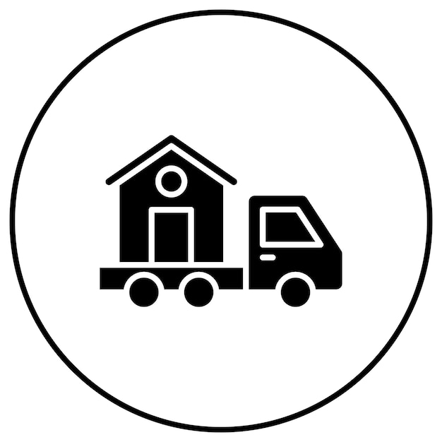 Imagen vectorial del icono de reubicación de la casa Se puede utilizar para bienes raíces