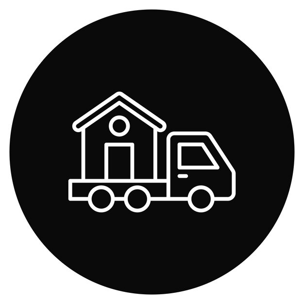 Imagen vectorial del icono de reubicación de la casa Se puede utilizar para bienes raíces