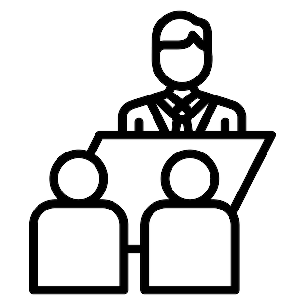 Imagen vectorial del icono de la reunión del cliente Se puede usar para Freelancer