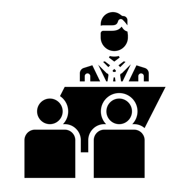 Imagen vectorial del icono de la reunión del cliente Se puede usar para Freelancer