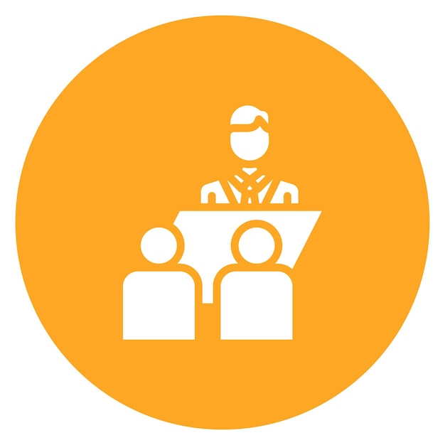 Imagen vectorial del icono de la reunión del cliente Se puede usar para Freelancer