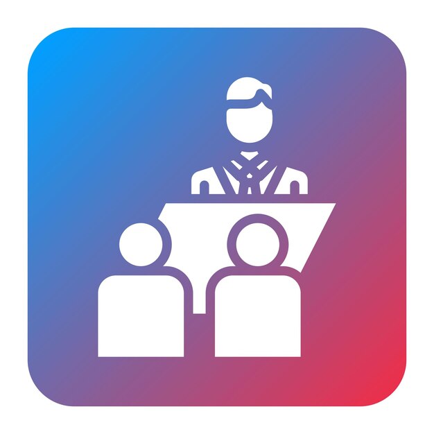 Imagen vectorial del icono de la reunión del cliente Se puede usar para Freelancer