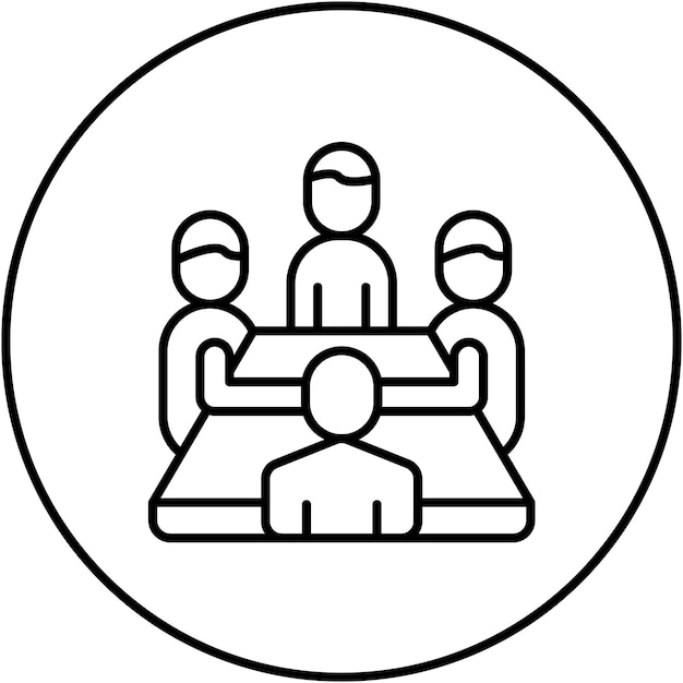 Imagen vectorial del icono de la reunión de la empresa Se puede utilizar para la gestión de proyectos