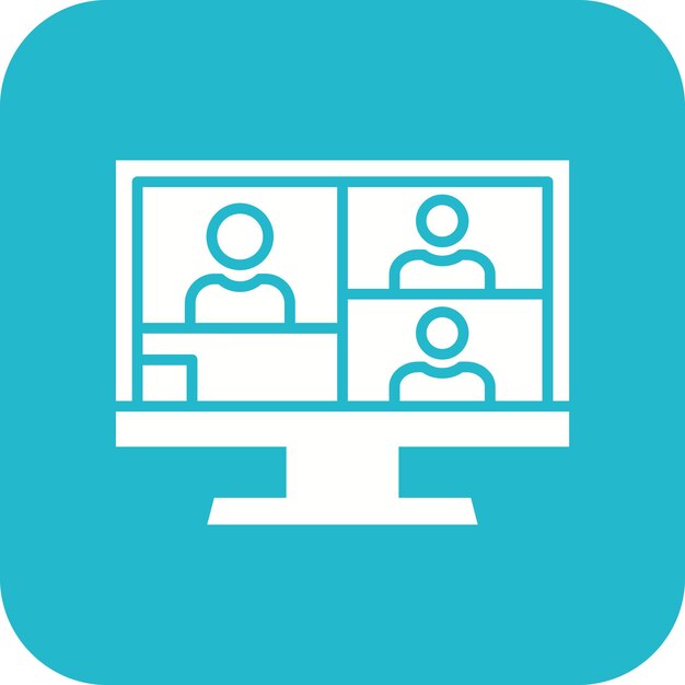 Imagen vectorial del icono de la reunión en línea Se puede utilizar para comunicaciones