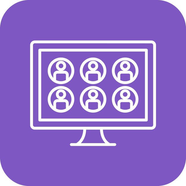 Imagen vectorial del icono de la reunión en línea Se puede utilizar para la formación empresarial