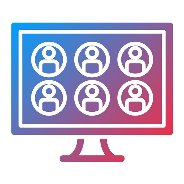 Imagen vectorial del icono de la reunión en línea Se puede utilizar para la formación empresarial