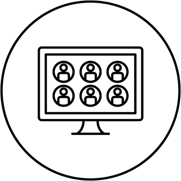 Imagen vectorial del icono de la reunión en línea Se puede utilizar para la formación empresarial