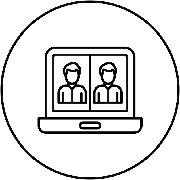 Imagen vectorial del icono de la reunión en línea Se puede utilizar para la productividad