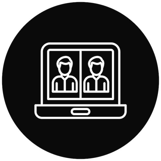 Imagen vectorial del icono de la reunión en línea Se puede utilizar para la productividad