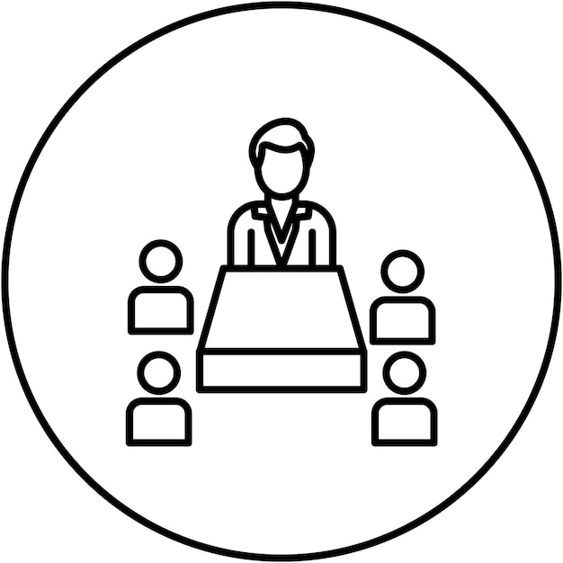 Imagen vectorial del icono de la reunión Se puede utilizar para la formación empresarial