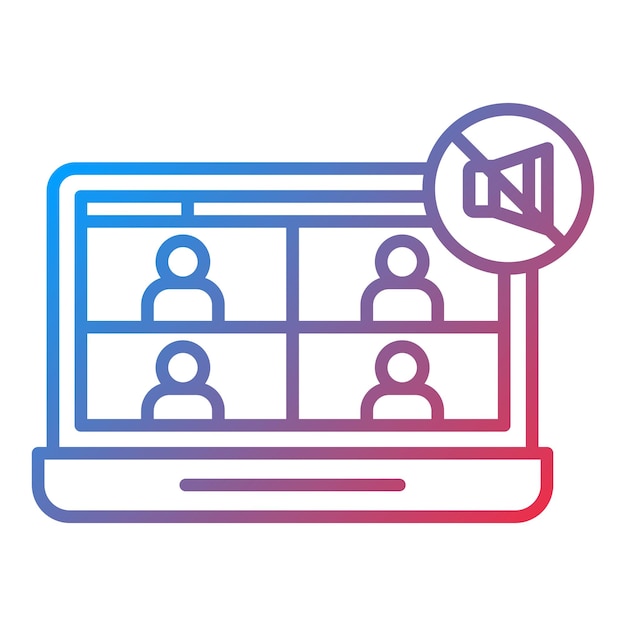 Imagen vectorial del icono de la reunión Puede utilizarse para trabajar desde casa