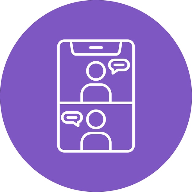 Imagen vectorial del icono de la reunión del teléfono inteligente Se puede utilizar para trabajar desde casa