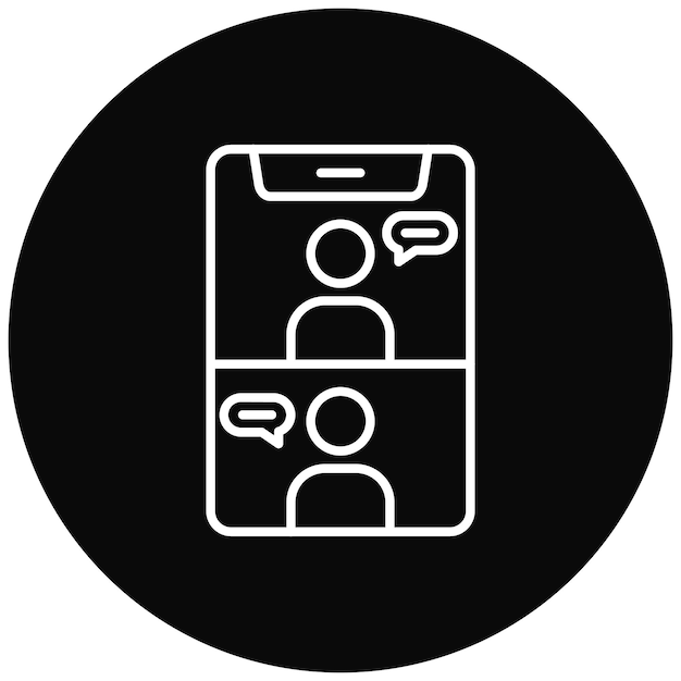 Imagen vectorial del icono de la reunión del teléfono inteligente Se puede utilizar para trabajar desde casa