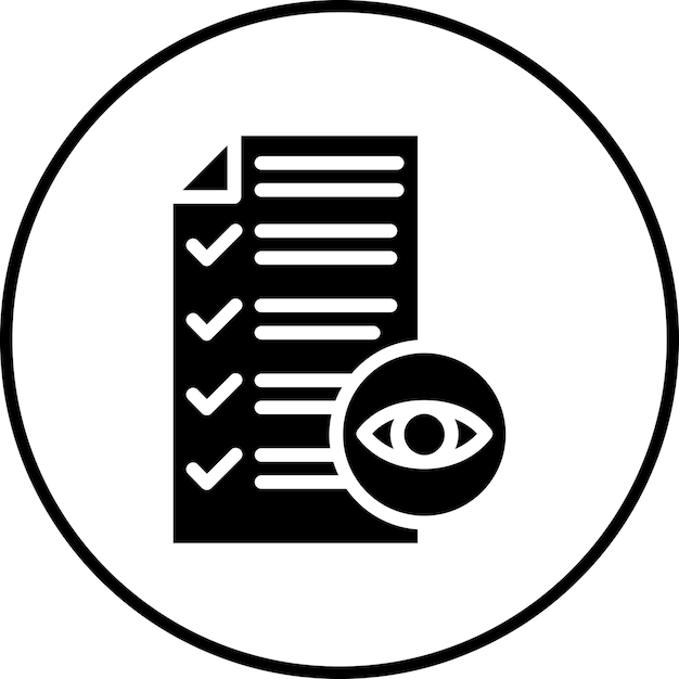 Imagen vectorial de icono de revisión de diseño Puede utilizarse para la garantía de calidad