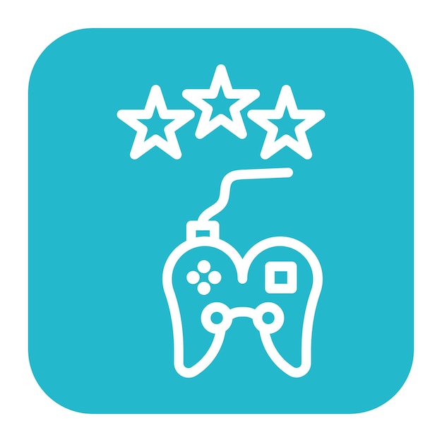 Imagen vectorial del icono de la revisión del juego Se puede usar para el comercio electrónico de juegos