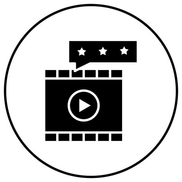 Imagen vectorial de icono de revisión de película Se puede usar para Cinema