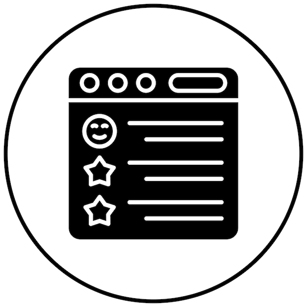 Imagen vectorial del icono de la revisión positiva Se puede utilizar para la retroalimentación del cliente