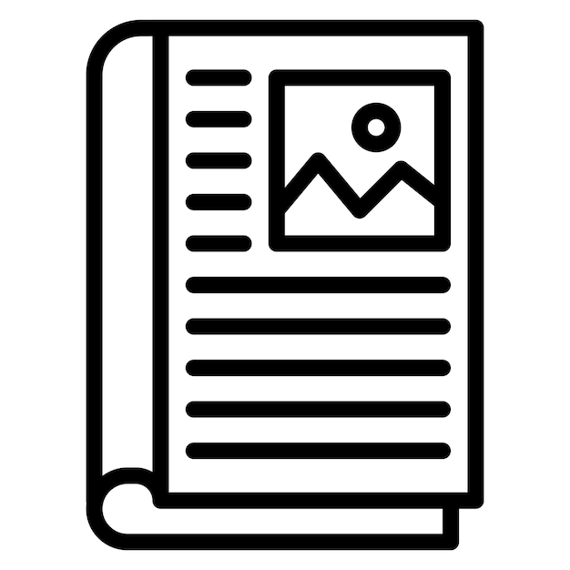 Imagen vectorial del icono de la revista Se puede utilizar para la arqueología