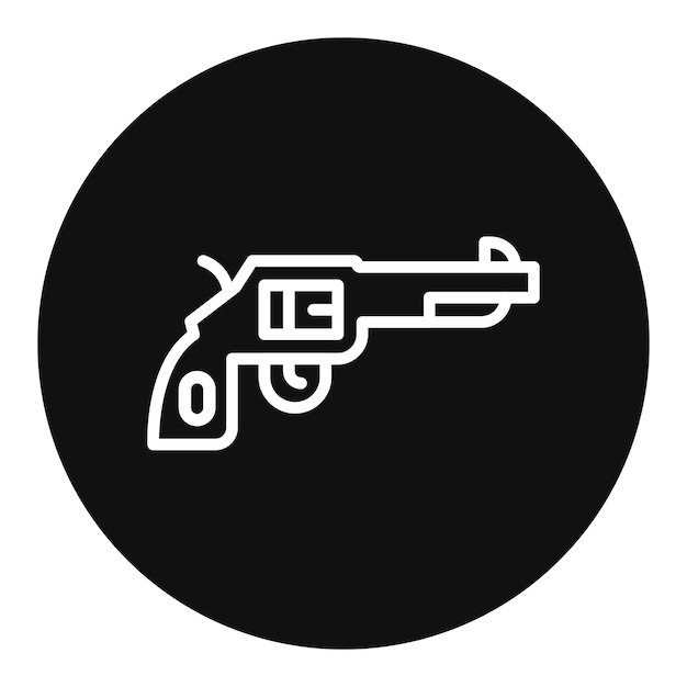 La imagen vectorial del icono del revólver se puede usar para disparar