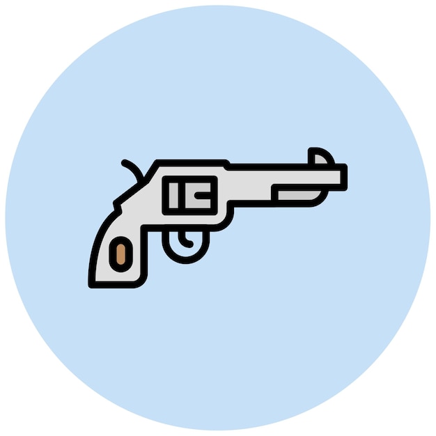La imagen vectorial del icono del revólver se puede usar para disparar