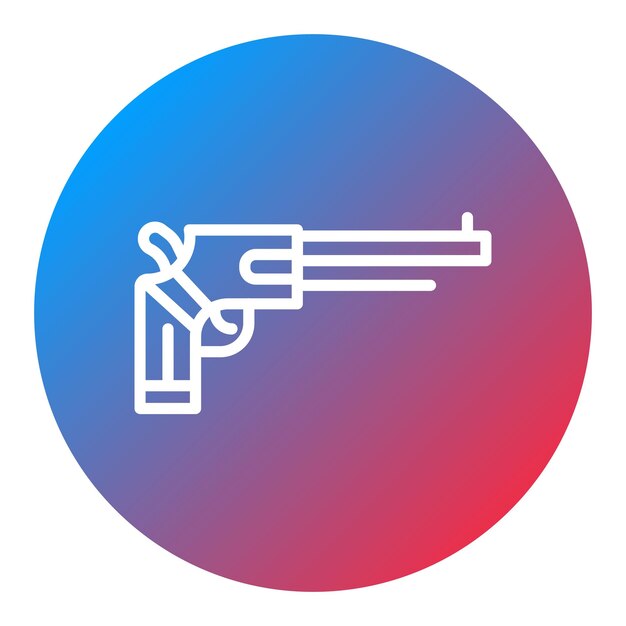 La imagen vectorial del icono del revólver se puede usar para la investigación de delitos