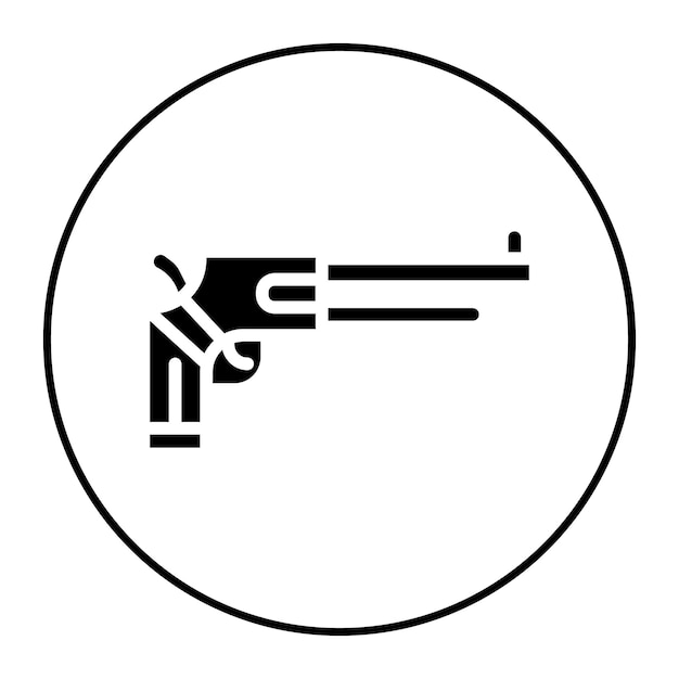La imagen vectorial del icono del revólver se puede usar para la investigación de delitos