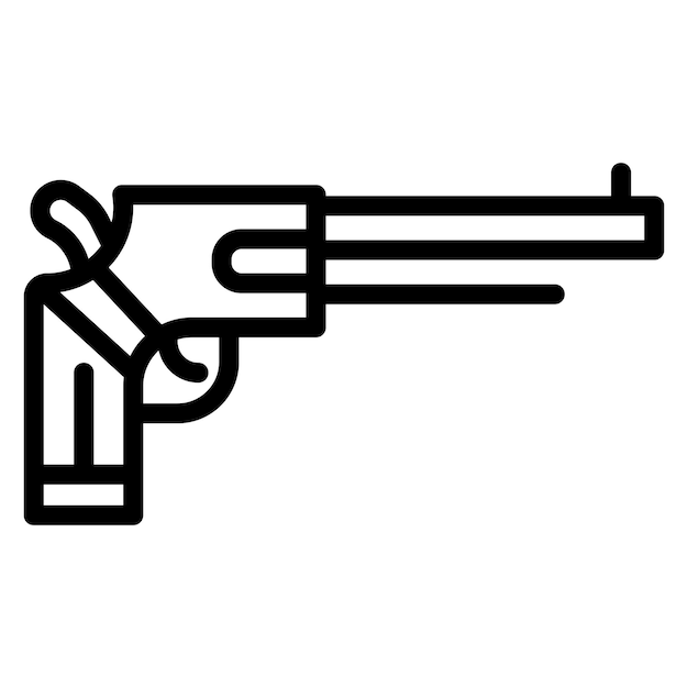 La imagen vectorial del icono del revólver se puede usar para la investigación de delitos