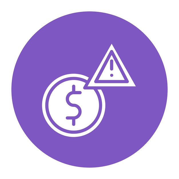 Imagen vectorial del icono de riesgo financiero Puede utilizarse para la gestión de riesgos