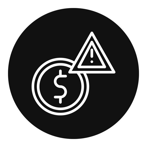 Imagen vectorial del icono de riesgo financiero Puede utilizarse para la gestión de riesgos