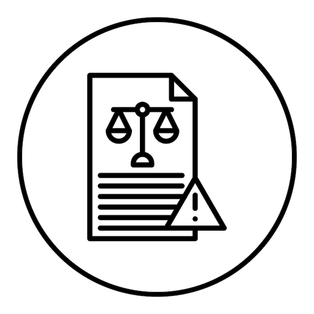Imagen vectorial del icono de riesgo legal Puede utilizarse para la gestión de riesgos