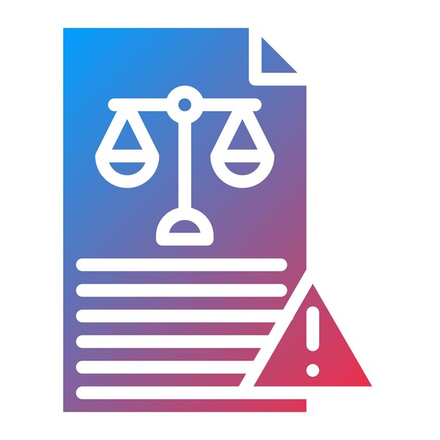 Imagen vectorial del icono de riesgo legal Puede utilizarse para la gestión de riesgos